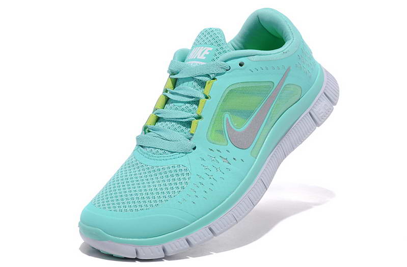 Nike Free run Womens Shoes 5.0  breathable Blue Silver (2)